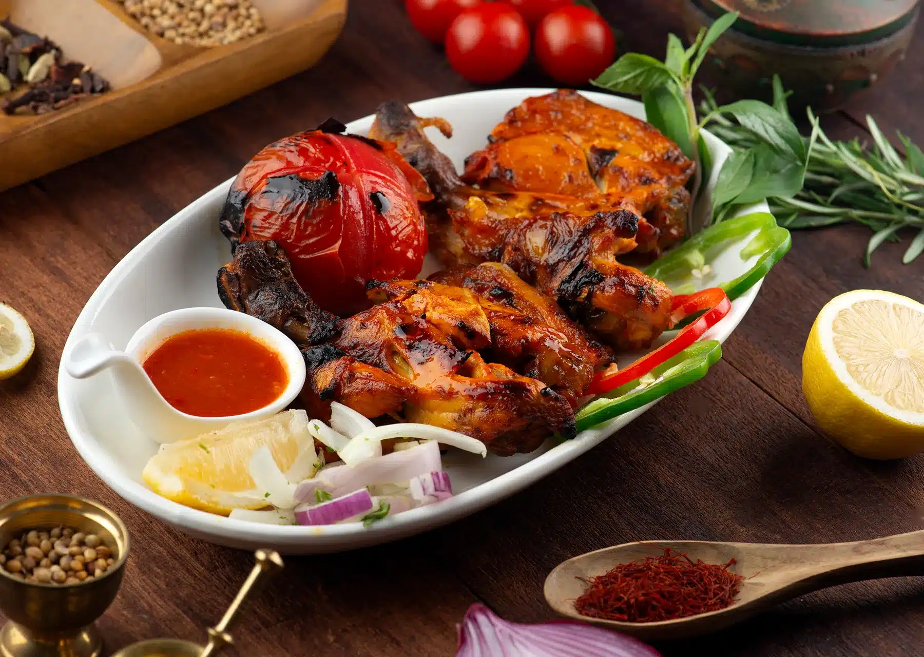 ازاي تعملي دجاج تندوري في البيت من غير فرن طينة ولا شواية وتطلعيه طري وطعمه تحفة